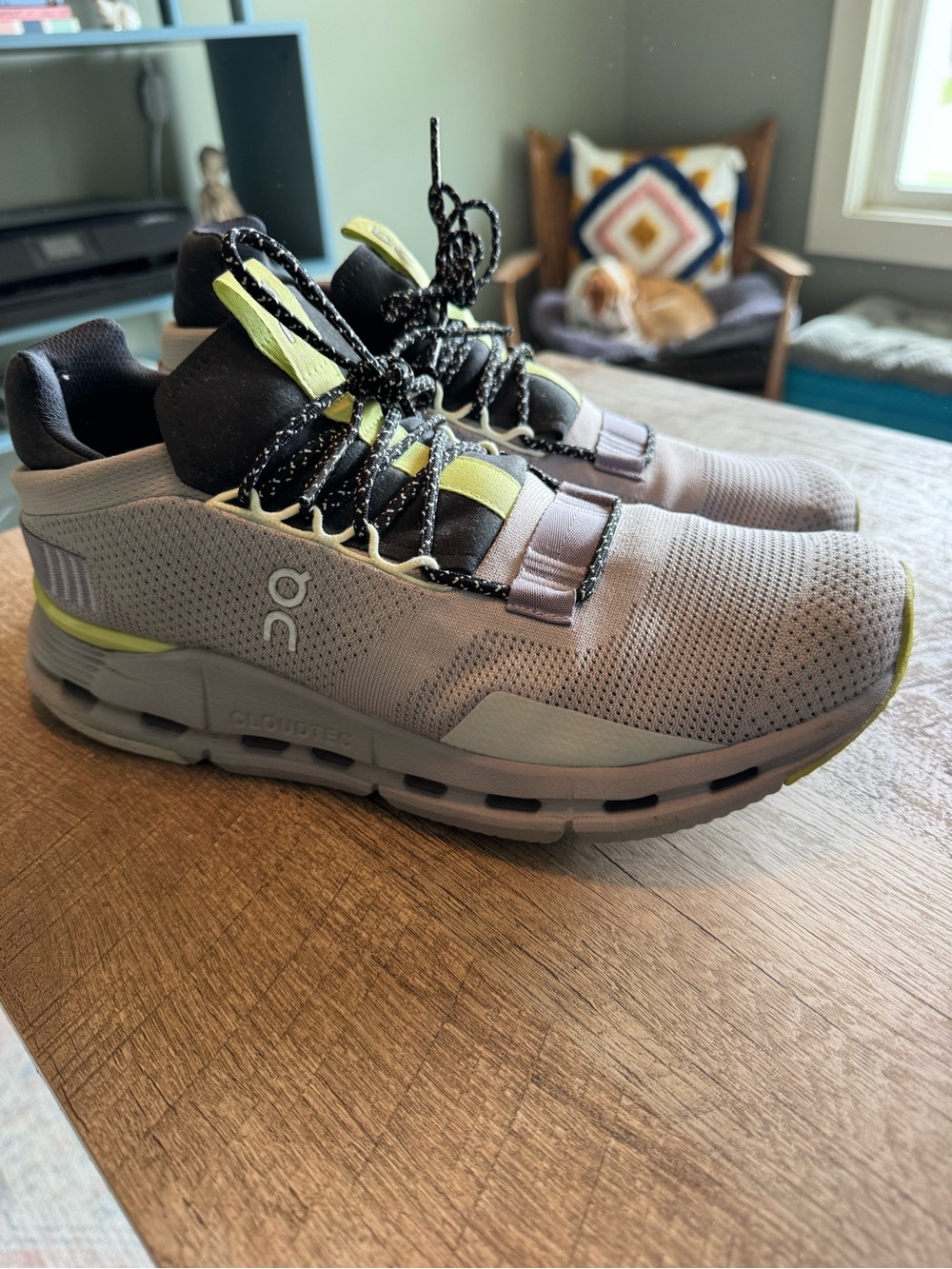 On Running Cloud Women’s Running Shoes - Gray with Lime Accent